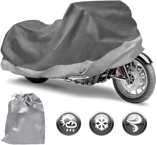 Motor Trend Motorcycle Cover Waterproof Outdoor, Heavy Duty Motorcycle Cover for Harley Davidson Cruiser Adventure Sportbikes Scooter Moped, Winter Storage UV Rain Dirt Heat Snow - 80L x 35W x 47H