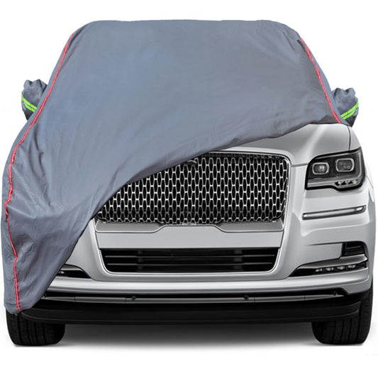 6-Layers Premium MPV Car Cover Waterproof All Weather Weatherproof UV Sun Protection Snow Dust Storm Resistant Outdoor Exterior Custom Form-Fit Full Padded Car Cover with Straps 199"-210" K17
