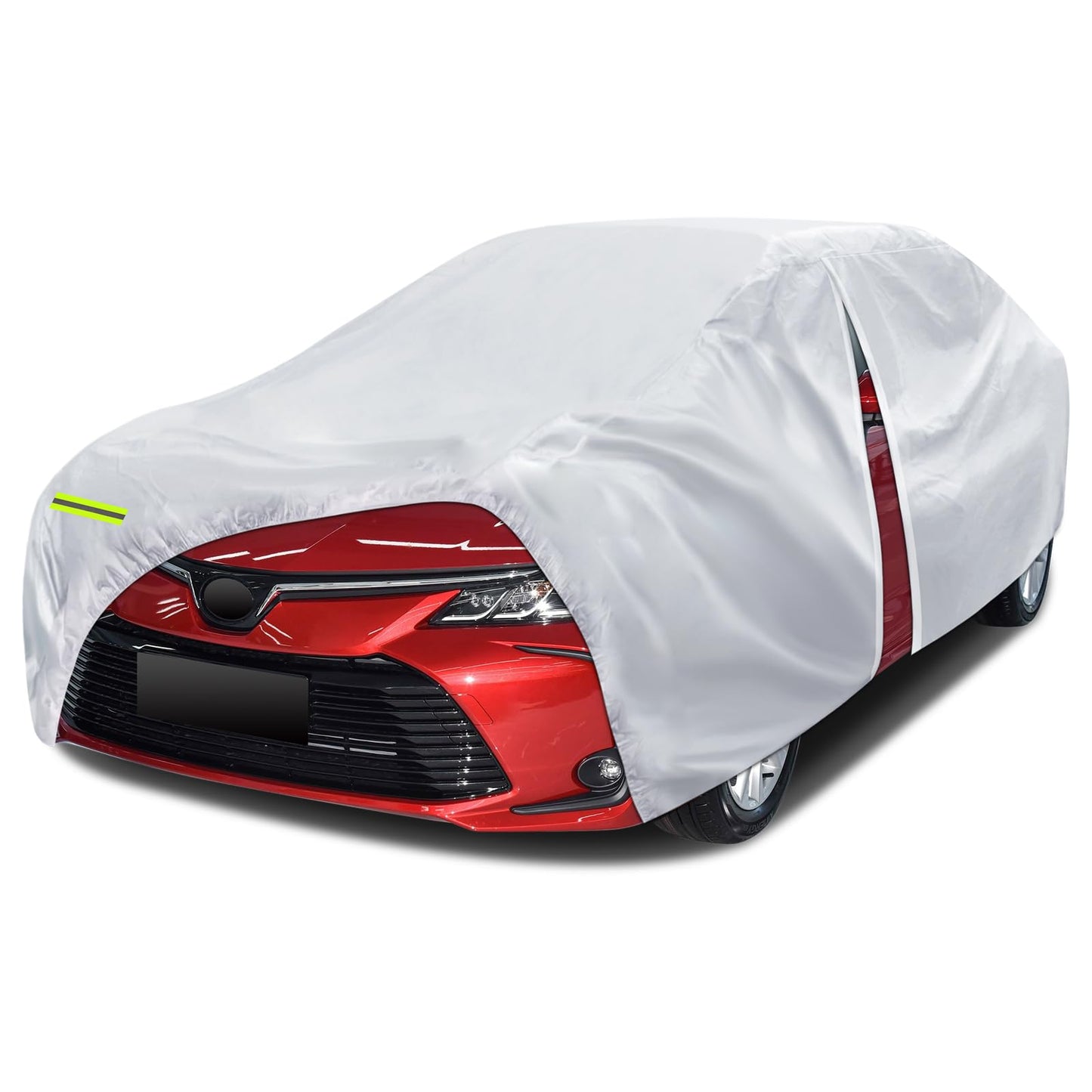 6 Layers SUV Car Cover Waterproof All Weather for Automobiles, Size A5 with Zipper & Cotton Universal Fit for Buick Encore, Chevrolet Trax, Ford Escape (Up to 181inch), Silver