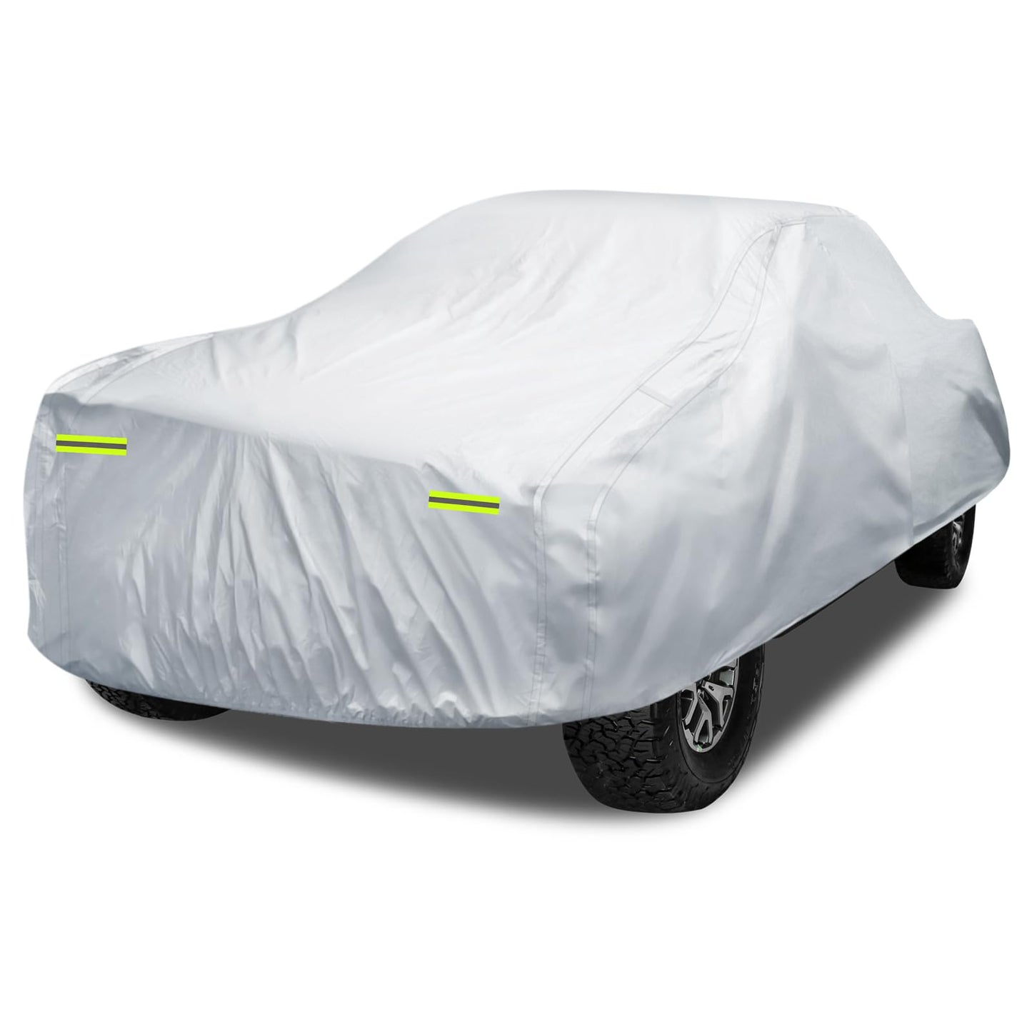 6 Layers SUV Car Cover Waterproof All Weather for Automobiles, Size A5 with Zipper & Cotton Universal Fit for Buick Encore, Chevrolet Trax, Ford Escape (Up to 181inch), Silver