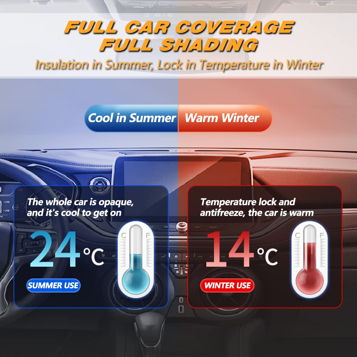6-Layers Premium MPV Car Cover Waterproof All Weather Weatherproof UV Sun Protection Snow Dust Storm Resistant Outdoor Exterior Custom Form-Fit Full Padded Car Cover with Straps 199"-210" K17