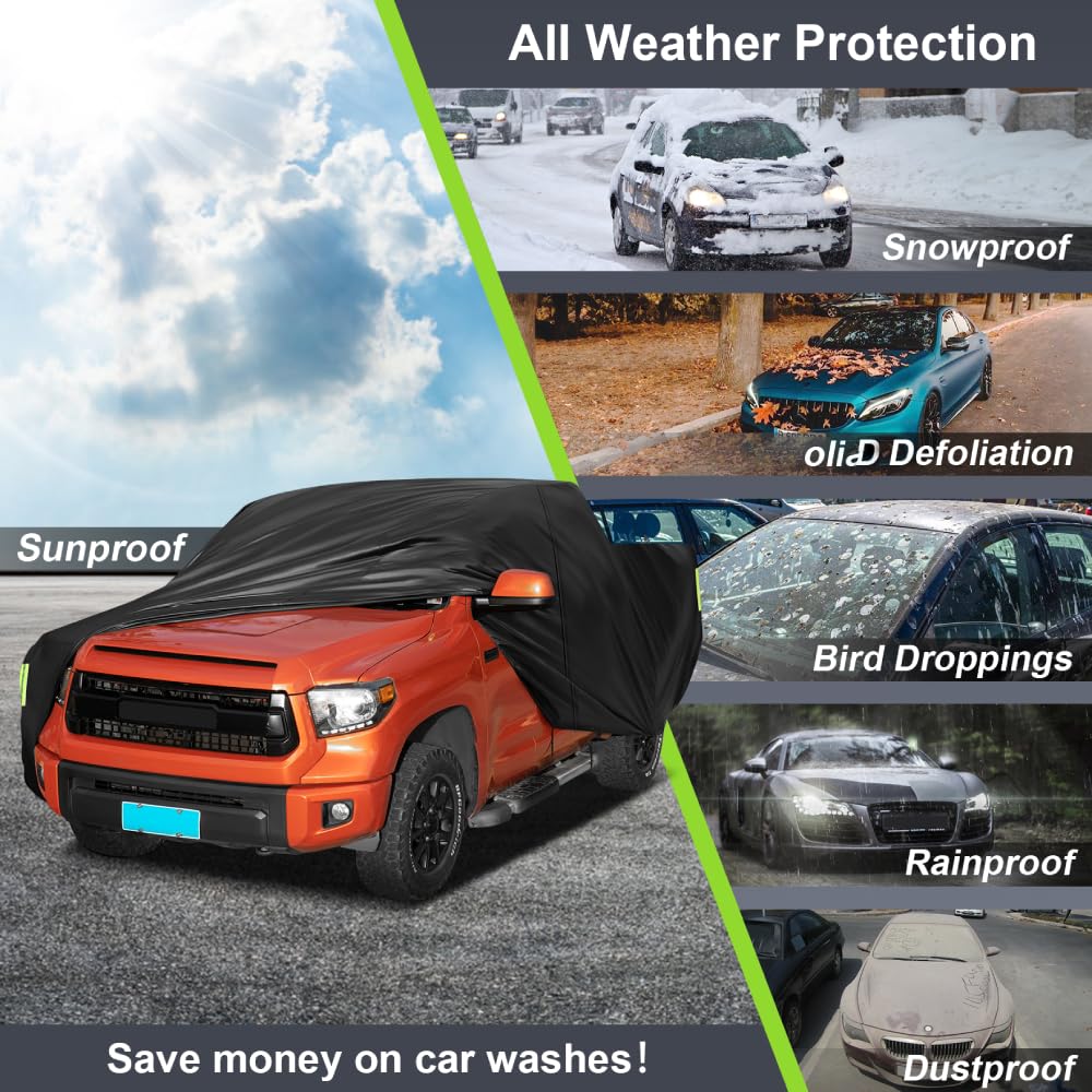 Sailnovo Car Cover Waterproof All Weather,7 Layers Heavy Duty Outdoor Full Car Cover, Snowproof Rainproof Windproof Sun UV Protection (PE+Cotton,A7 Fit Hatchback-Length (Up to 177"))