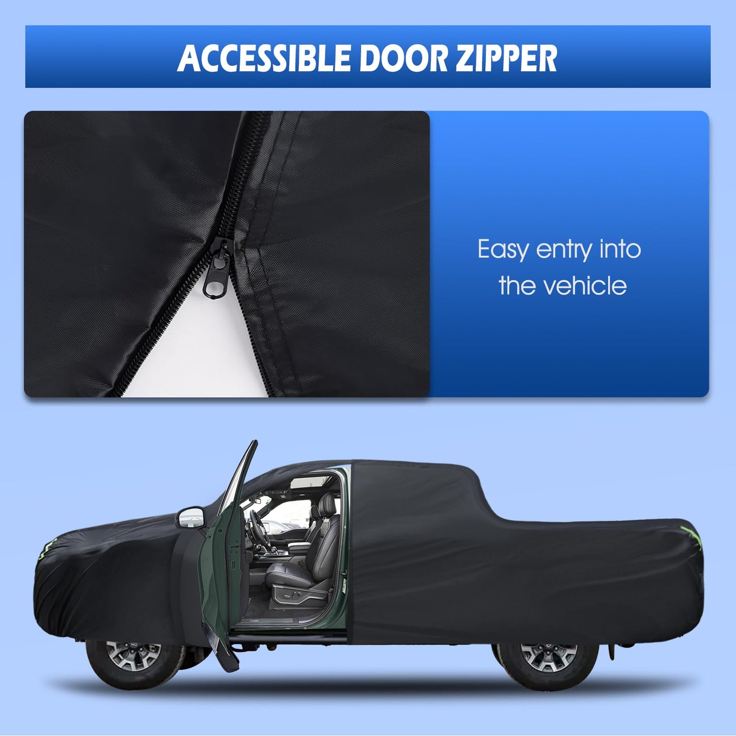 6 Layers SUV Car Cover Waterproof All Weather for Automobiles, Size A5 with Zipper & Cotton Universal Fit for Buick Encore, Chevrolet Trax, Ford Escape (Up to 181inch), Silver