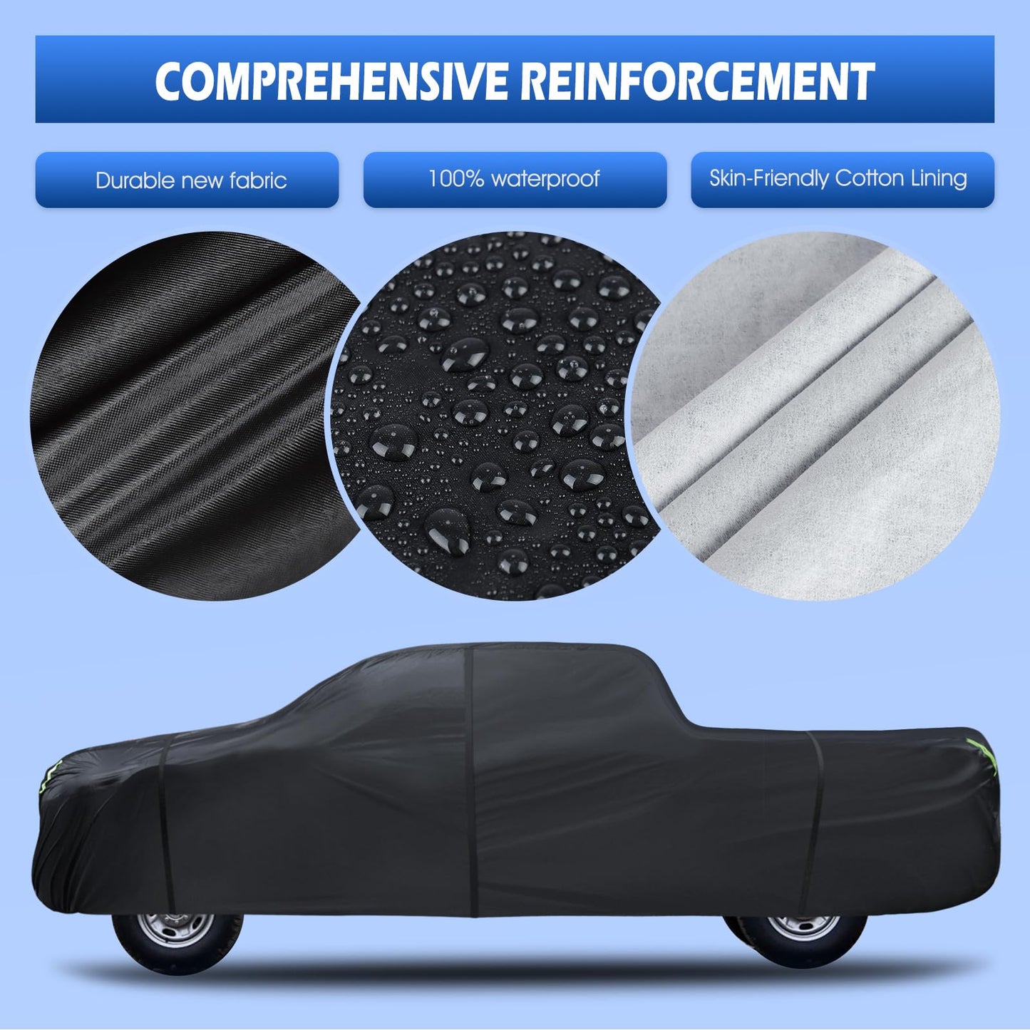 6 Layers SUV Car Cover Waterproof All Weather for Automobiles, Size A5 with Zipper & Cotton Universal Fit for Buick Encore, Chevrolet Trax, Ford Escape (Up to 181inch), Silver