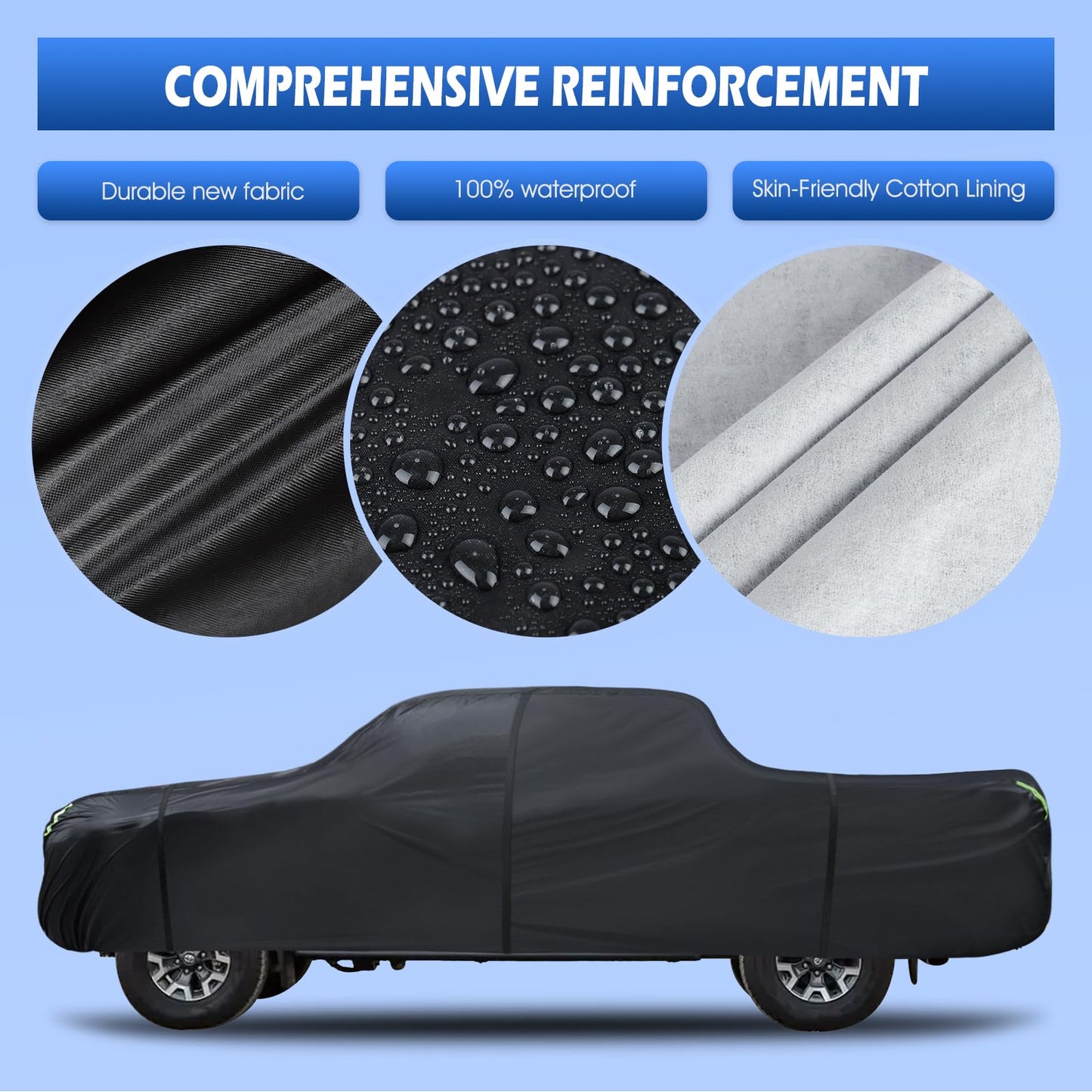 6 Layers SUV Car Cover Waterproof All Weather for Automobiles, Size A5 with Zipper & Cotton Universal Fit for Buick Encore, Chevrolet Trax, Ford Escape (Up to 181inch), Silver