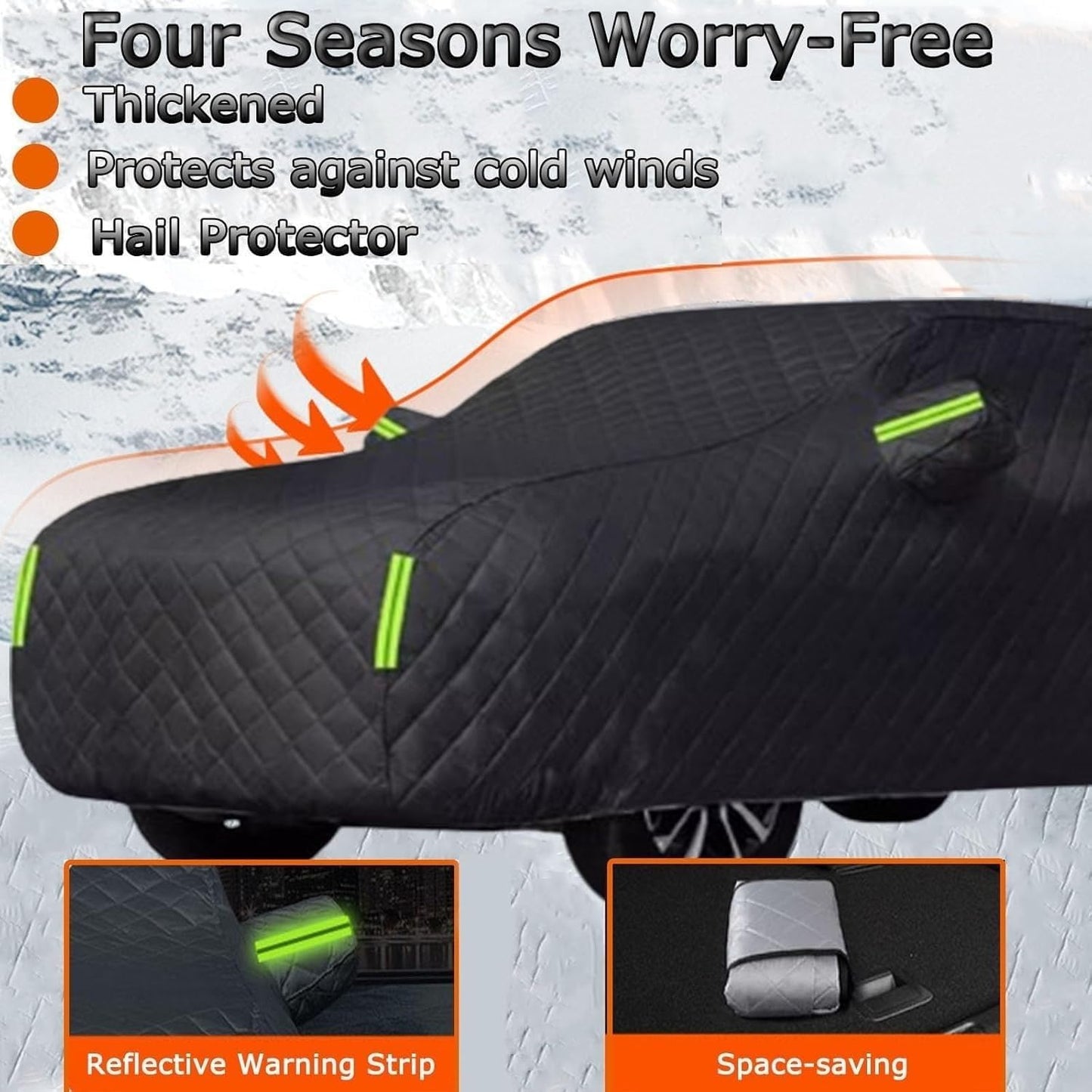 Hail Protector Car Cover Truck Compatible with Ford F150 250/Chevy Silverado/GMC Sierra/Dodge Ram 1500/Toyota Tundra, 5 Layers Hail Car Cover(Black,Fit Truck Length Up to 242")