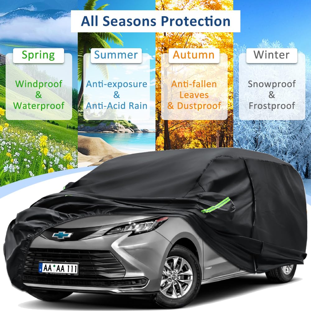 Sailnovo Car Cover Waterproof All Weather,7 Layers Heavy Duty Outdoor Full Car Cover, Snowproof Rainproof Windproof Sun UV Protection (PE+Cotton,A7 Fit Hatchback-Length (Up to 177"))
