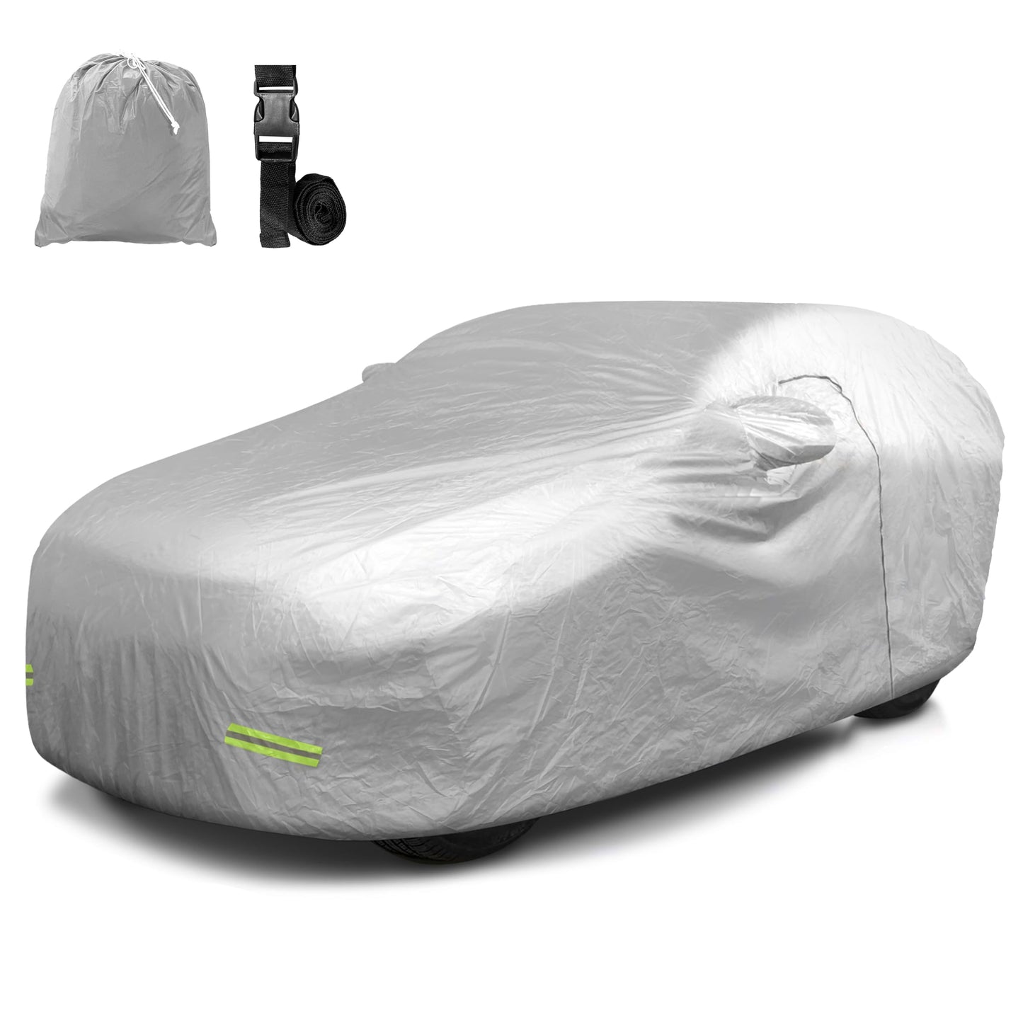 Mockins 182"x74"x68" Small SUV Car Cover | 190T Polyester Car Covers for Automobiles SUV Sizes | Heavy Duty Car Cover for SUV | Outdoor & Indoor Car Cover | Portable Cover for Cars Outside