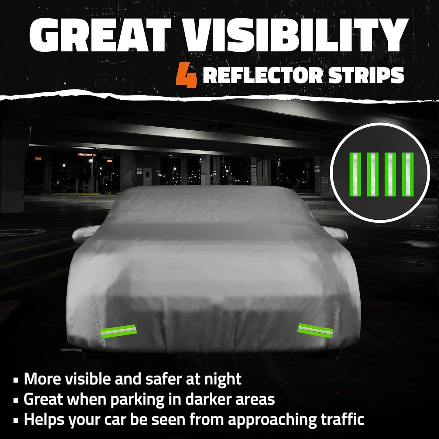 Mockins 175"x70"x60" Extra Small Sedan Car Cover for Dust, UV, Light Rain, Snow & Frost | All-Weather 190T Polyester Full Exterior Covers | Water-Resistant Car Covers for Automobiles w/Buckle Strap