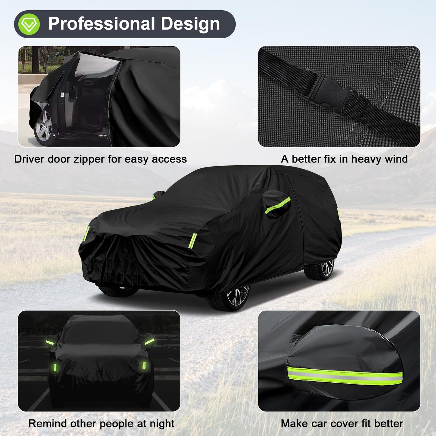 Sailnovo Car Cover Waterproof All Weather,7 Layers Heavy Duty Outdoor Full Car Cover, Snowproof Rainproof Windproof Sun UV Protection (PE+Cotton,A7 Fit Hatchback-Length (Up to 177"))