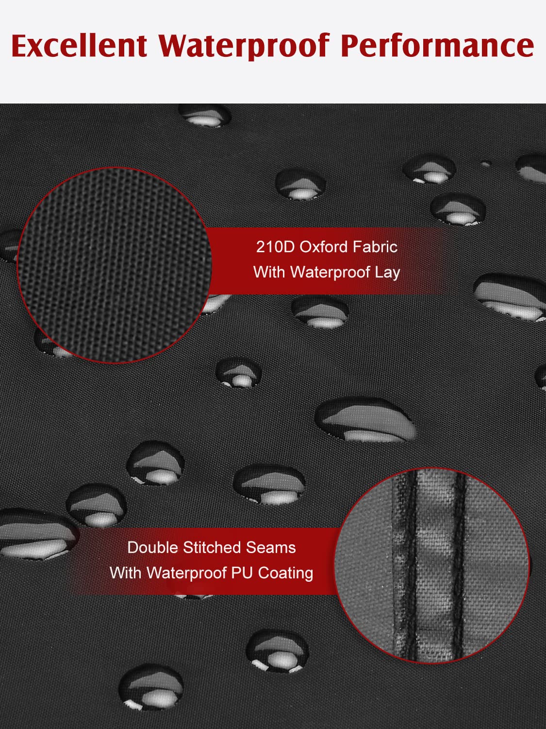 Waterproof Motorcycle Cover - 210D Oxford Motorbike Scooter Covers with Lock-Holes, All Weather Outdoor Protection Fits up to 96.5 inches Motorcycles Harley Davidson, Honda, Suzuki, Kawasaki, Yamaha