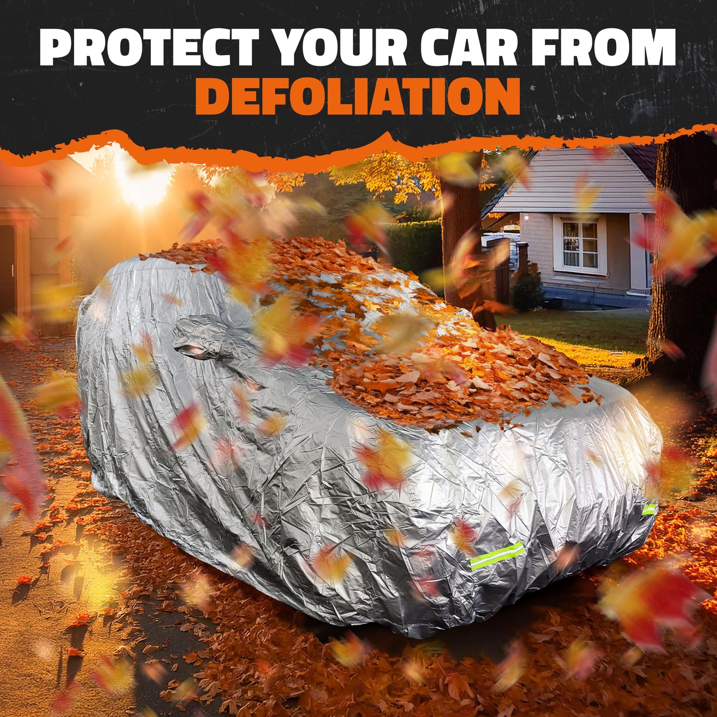 Mockins 182"x74"x68" Small SUV Car Cover | 190T Polyester Car Covers for Automobiles SUV Sizes | Heavy Duty Car Cover for SUV | Outdoor & Indoor Car Cover | Portable Cover for Cars Outside