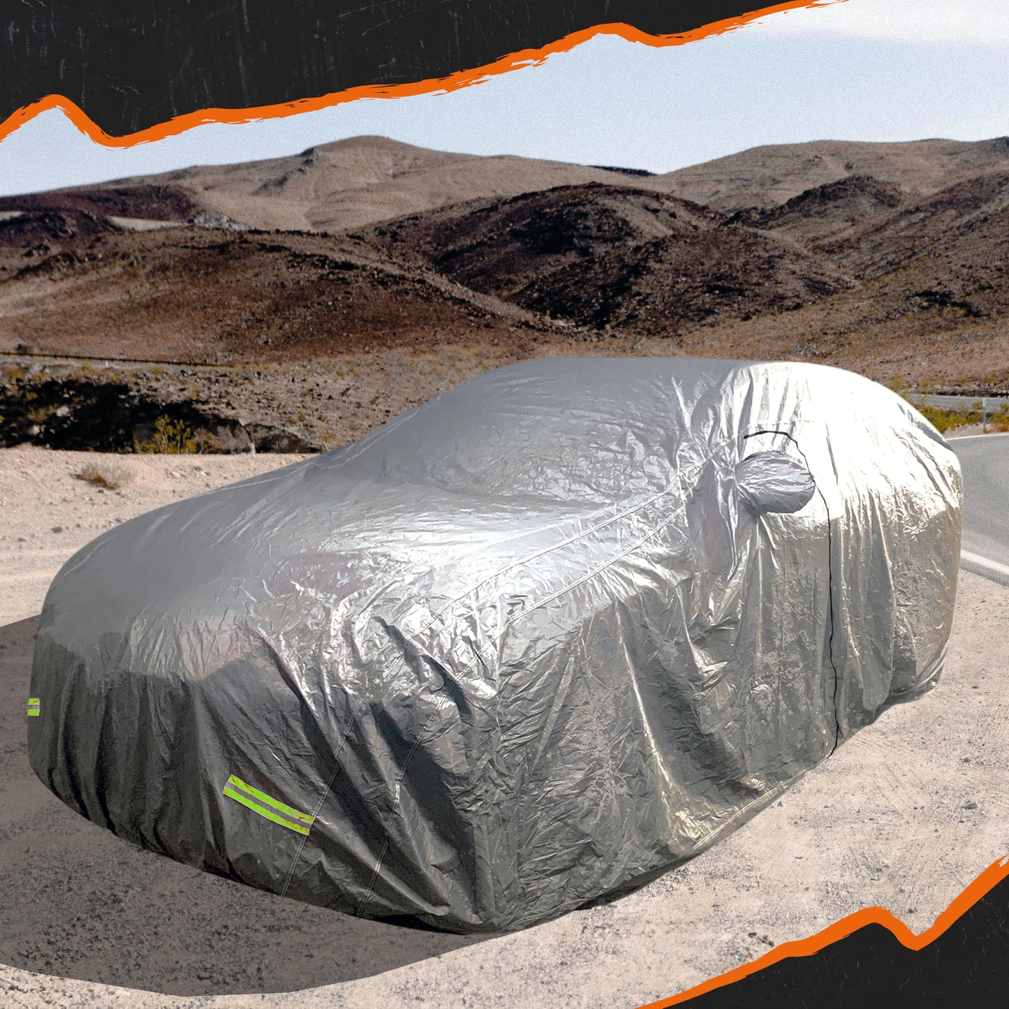 Mockins 182"x74"x68" Small SUV Car Cover | 190T Polyester Car Covers for Automobiles SUV Sizes | Heavy Duty Car Cover for SUV | Outdoor & Indoor Car Cover | Portable Cover for Cars Outside