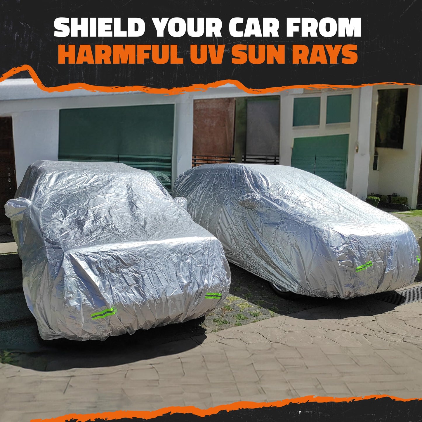 Mockins 182"x74"x68" Small SUV Car Cover | 190T Polyester Car Covers for Automobiles SUV Sizes | Heavy Duty Car Cover for SUV | Outdoor & Indoor Car Cover | Portable Cover for Cars Outside