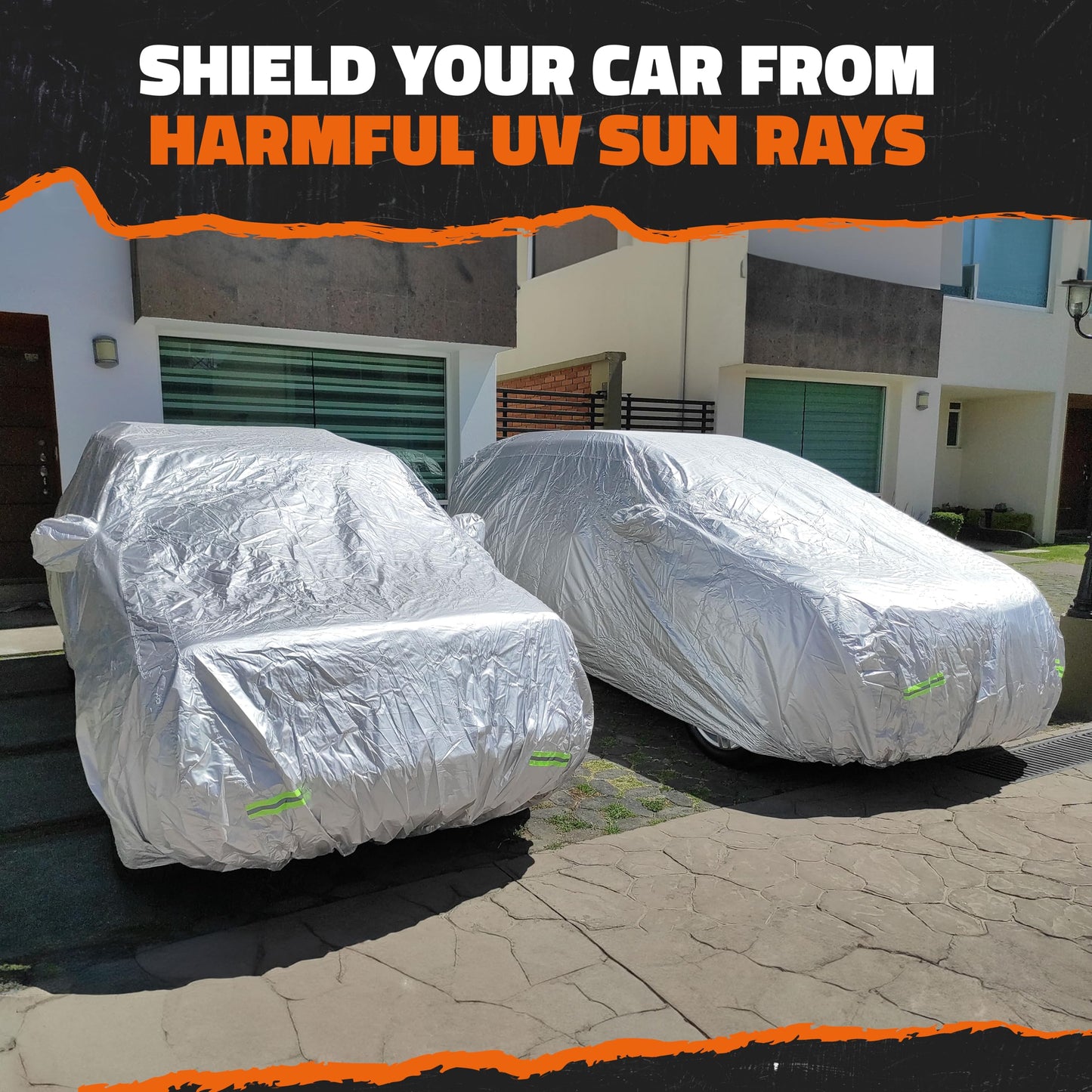 Mockins 182"x74"x68" Small SUV Car Cover | 190T Polyester Car Covers for Automobiles SUV Sizes | Heavy Duty Car Cover for SUV | Outdoor & Indoor Car Cover | Portable Cover for Cars Outside